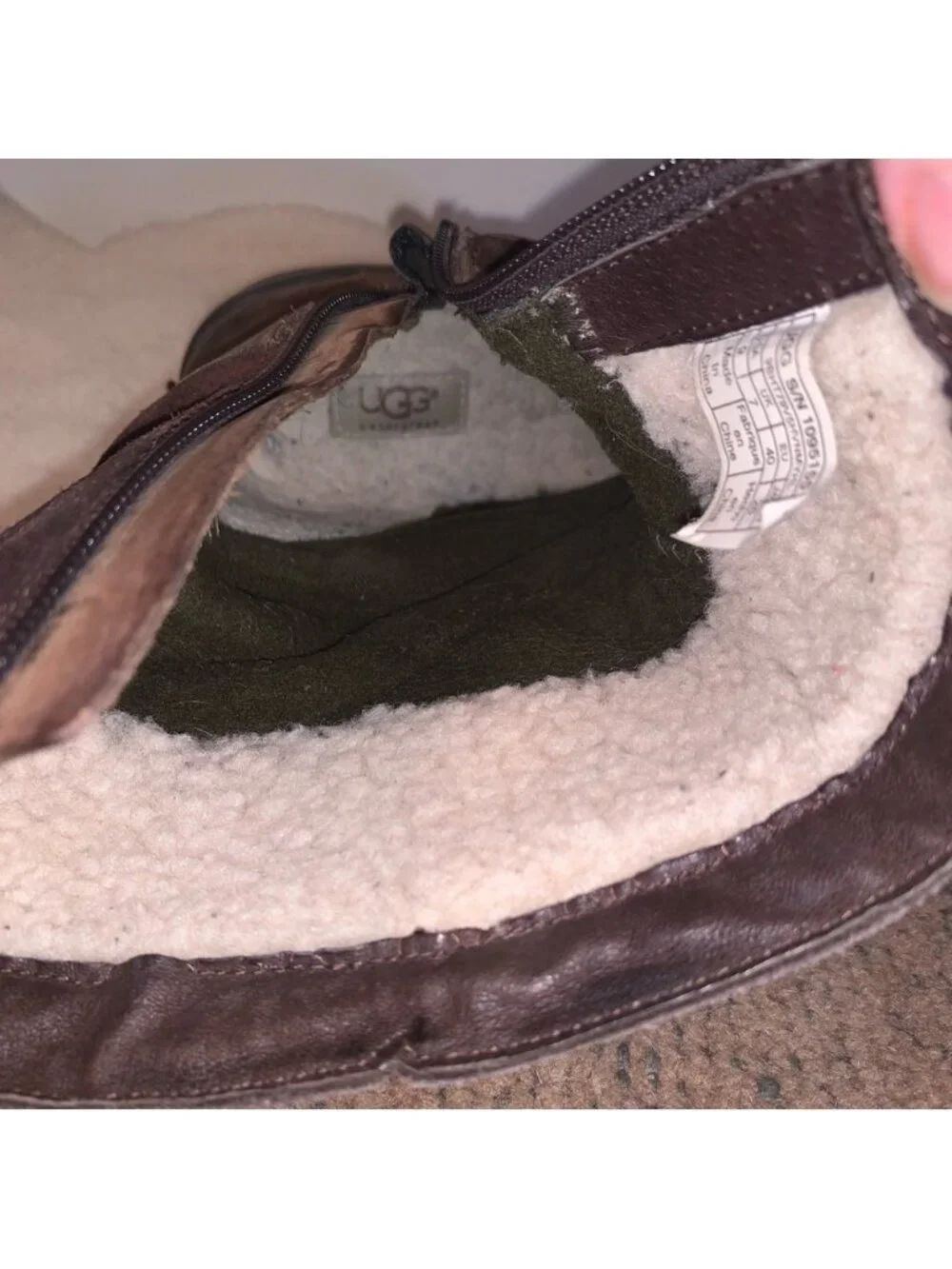 Ugg Lorna Winter Boots Brown Leather Suede 9